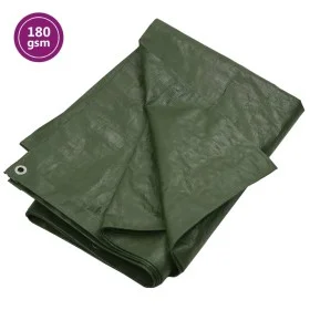 Green HDPE tarpaulin 180 g/m² 6x8 m by , Waterproof tarpaulins - Ref: Foro24-151539, Price: 59,67 €, Discount: %