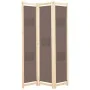 Biombo divisor de 3 paneles de tela marrón 120x170x4 cm de , Divisores de ambientes - Ref: Foro24-248179, Precio: 51,70 €, De...