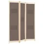 Biombo divisor de 3 paneles de tela marrón 120x170x4 cm de , Divisores de ambientes - Ref: Foro24-248179, Precio: 51,70 €, De...