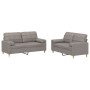 Juego de sofás con cojines 2 piezas tela gris taupe de , Sofás - Ref: Foro24-3201297, Precio: 463,49 €, Descuento: %
