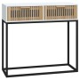 Mesa consola hierro y madera contrachapada blanco 80x30x75 cm de , Mesas auxiliares - Ref: Foro24-352103, Precio: 106,96 €, D...
