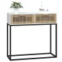 Mesa consola hierro y madera contrachapada blanco 80x30x75 cm de , Mesas auxiliares - Ref: Foro24-352103, Precio: 99,06 €, De...