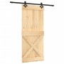 Puerta corredera con herrajes madera maciza de pino 90x210 cm en Puertas | Comprar online en Foru.es