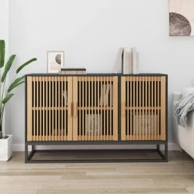 Aparador de madera contrachapada negro 105x30x65 cm de , Aparadores - Ref: Foro24-352122, Precio: 159,04 €, Descuento: %