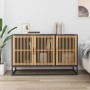 Aparador de madera contrachapada negro 105x30x65 cm de , Aparadores - Ref: Foro24-352122, Precio: 162,16 €, Descuento: %