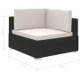 Set muebles de jardín 12 pzas y cojines ratán sintético negro de vidaXL, Conjuntos de jardín - Ref: Foro24-41263, Precio: 1,0...