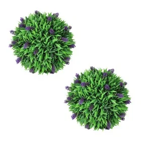 Set of 2 artificial boxwood balls with lavender 30 cm by vidaXL, artificial flora - Ref: Foro24-41624, Price: 48,98 €, Discou...