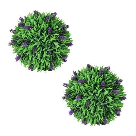 Juego de 2 bolas de boj artificial con lavanda 30 cm de vidaXL, Flora artificial - Ref: Foro24-41624, Precio: 48,50 €, Descue...
