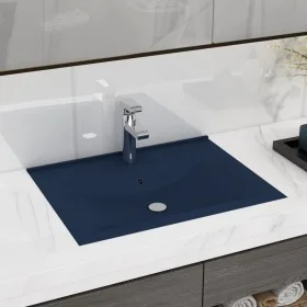Lavabo de lujo con grifo cerámica azul oscuro 60x46 cm de , Lavabos - Ref: Foro24-147023, Precio: 74,46 €, Descuento: %
