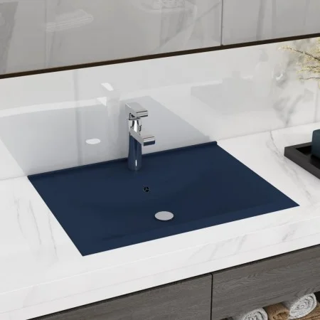 Lavabo de lujo con grifo cerámica azul oscuro 60x46 cm de , Lavabos - Ref: Foro24-147023, Precio: 74,46 €, Descuento: %