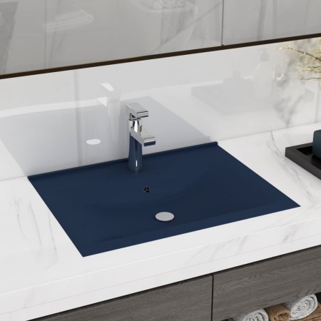 Lavabo de lujo con grifo cerámica azul oscuro 60x46 cm de , Lavabos - Ref: Foro24-147023, Precio: 75,33 €, Descuento: %