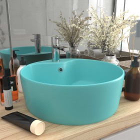 Lavabo lujo con rebosadero cerámica verde claro mate 36x13 cm de , Lavabos - Ref: Foro24-147035, Precio: 51,81 €, Descuento: %