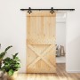 Puerta corredera con herrajes madera maciza de pino 100x210 cm en Puertas | Comprar online en Foru.es