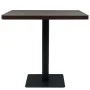 Mesa bar bistró MDF y acero cuadrada fresno oscuro 80x80x75 cm de , Mesas de cocina y de comedor - Ref: Foro24-245611, Precio...