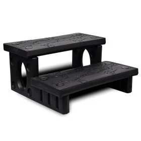 Escalones para bañera de hidromasaje negro de vidaXL, Accesorios para piscinas y spa - Ref: Foro24-90717, Precio: 112,60 €, D...