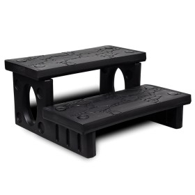 Escalones para bañera de hidromasaje negro de vidaXL, Accesorios para piscinas y spa - Ref: Foro24-90717, Precio: 117,81 €, D...