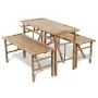 Klappbarer Gartentisch mit 2 100 cm Bambusbänken von vidaXL, Gartensets - Ref: Foro24-41502, Preis: 161,37 €, Rabatt: %
