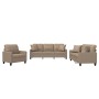 Juego de sofás con cojines 3 piezas cuero sintético capuchino de , Sofás - Ref: Foro24-3201352, Precio: 652,61 €, Descuento: %