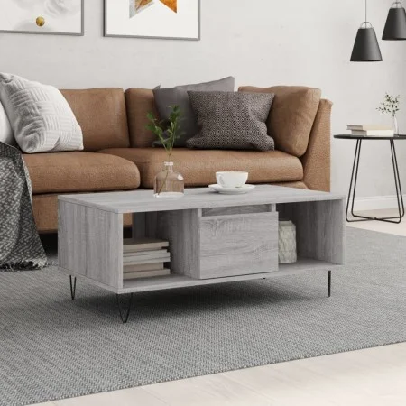 Mesa de centro madera contrachapada gris Sonoma 90x50x36,5 cm de , Mesas de centro - Ref: Foro24-830594, Precio: 62,36 €, Des...