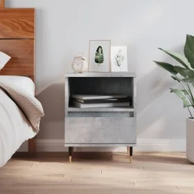 Mesita de noche madera de ingeniería gris hormigón 40x35x50 cm de , Mesitas de noche - Ref: Foro24-830612, Precio: 40,61 €, D...