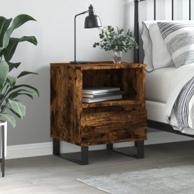 Mesita de noche madera de ingeniería roble ahumado 40x35x50 cm de , Mesitas de noche - Ref: Foro24-830646, Precio: 43,63 €, D...