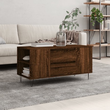 Mesa de centro madera de ingeniería marrón roble 102x44,5x50 cm de , Mesas de centro - Ref: Foro24-831003, Precio: 81,34 €, D...