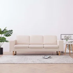 Sofá de 3 plazas de tela color crema de , Sofás - Ref: Foro24-281382, Precio: 402,01 €, Descuento: %
