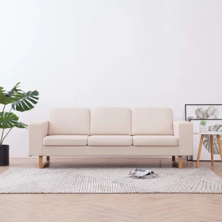 3-seater cream fabric sofa by , Sofas - Ref: Foro24-281382, Price: 402,01 €, Discount: %