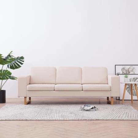 Sofá de 3 plazas de tela color crema de , Sofás - Ref: Foro24-281382, Precio: 407,06 €, Descuento: %