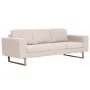 Sofá de 3 plazas de tela color crema de , Sofás - Ref: Foro24-281382, Precio: 402,01 €, Descuento: %