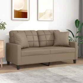 2-seater sofa with cappuccino synthetic leather cushions 140 cm by , Sofas - Ref: Foro24-3200807, Price: 224,68 €, Discount: %