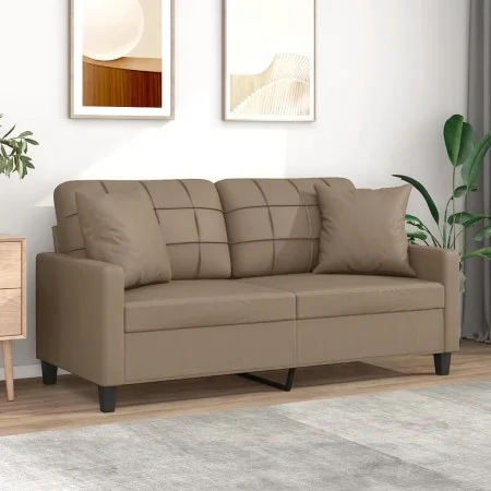 2-seater sofa with cappuccino synthetic leather cushions 140 cm by , Sofas - Ref: Foro24-3200807, Price: 224,68 €, Discount: %