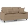 2-seater sofa with cappuccino synthetic leather cushions 140 cm by , Sofas - Ref: Foro24-3200807, Price: 224,68 €, Discount: %