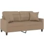 Sofá de 2 plazas con cojines cuero sintético capuchino 140 cm de , Sofás - Ref: Foro24-3200807, Precio: 224,68 €, Descuento: %
