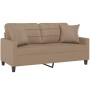 Sofá de 2 plazas con cojines cuero sintético capuchino 140 cm de , Sofás - Ref: Foro24-3200807, Precio: 241,48 €, Descuento: %