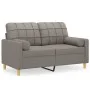 Sofá de 2 plazas con cojines tela gris taupe 120 cm de , Sofás - Ref: Foro24-3200781, Precio: 215,86 €, Descuento: %