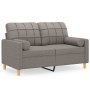 Sofá de 2 plazas con cojines tela gris taupe 120 cm de , Sofás - Ref: Foro24-3200781, Precio: 219,22 €, Descuento: %