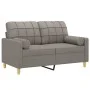 Sofá de 2 plazas con cojines tela gris taupe 120 cm de , Sofás - Ref: Foro24-3200781, Precio: 215,86 €, Descuento: %