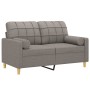 Sofá de 2 plazas con cojines tela gris taupe 120 cm de , Sofás - Ref: Foro24-3200781, Precio: 219,22 €, Descuento: %