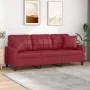 3-seater sofa with red synthetic leather cushions 180 cm by , Sofas - Ref: Foro24-3200811, Price: 279,80 €, Discount: %