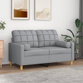 Sofá de 2 plazas con cojines tela gris claro 120 cm de , Sofás - Ref: Foro24-3200774, Precio: 235,07 €, Descuento: %