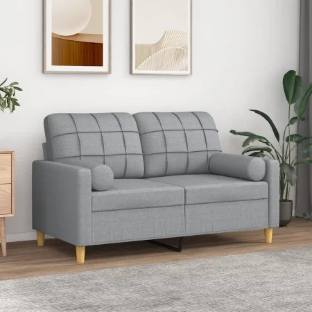 Sofá de 2 plazas con cojines tela gris claro 120 cm de , Sofás - Ref: Foro24-3200774, Precio: 208,46 €, Descuento: %