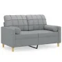 Sofá de 2 plazas con cojines tela gris claro 120 cm de , Sofás - Ref: Foro24-3200774, Precio: 208,46 €, Descuento: %