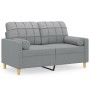 Sofá de 2 plazas con cojines tela gris claro 120 cm de , Sofás - Ref: Foro24-3200774, Precio: 235,07 €, Descuento: %