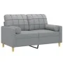 Sofá de 2 plazas con cojines tela gris claro 120 cm de , Sofás - Ref: Foro24-3200774, Precio: 208,46 €, Descuento: %