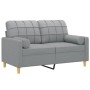 Sofá de 2 plazas con cojines tela gris claro 120 cm de , Sofás - Ref: Foro24-3200774, Precio: 235,07 €, Descuento: %