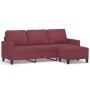 3-seater sofa with red fabric stool 180 cm by , Sofas - Ref: Foro24-3201043, Price: 293,22 €, Discount: %