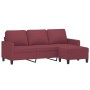 Sofá de 3 plazas con taburete de tela rojo tinto 180 cm de , Sofás - Ref: Foro24-3201043, Precio: 297,76 €, Descuento: %