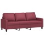 Sofá de 3 plazas con taburete de tela rojo tinto 180 cm de , Sofás - Ref: Foro24-3201043, Precio: 297,76 €, Descuento: %