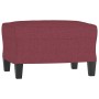 Sofá de 3 plazas con taburete de tela rojo tinto 180 cm de , Sofás - Ref: Foro24-3201043, Precio: 297,76 €, Descuento: %